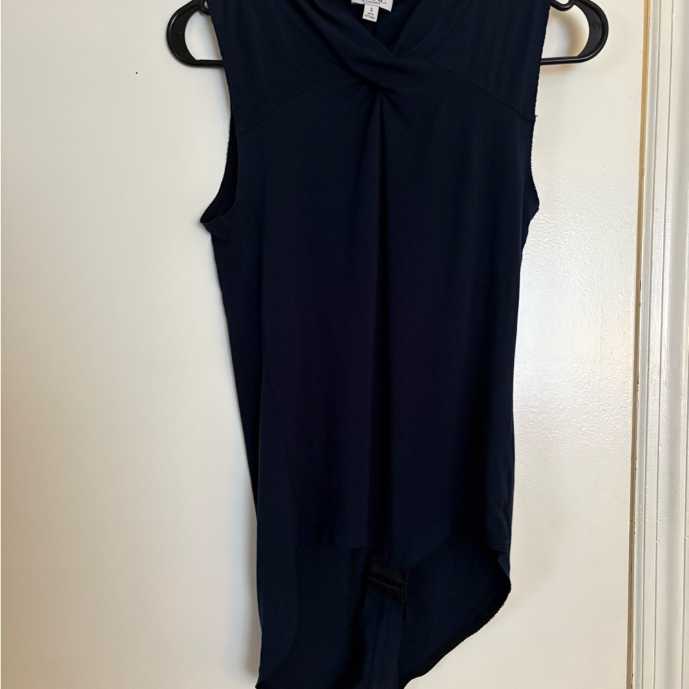 Elegant Navy Sleeveless Bodysuit